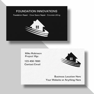 Cartes de visite pour entreprise de fondations et 