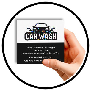 Cartes de visite pour entreprise de lavage de voit