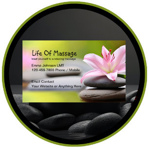 Cartes de visite pour entreprise de massage thème