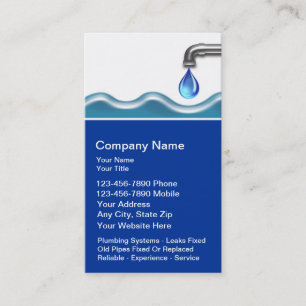 Cartes de visite pour entreprise de plomberie