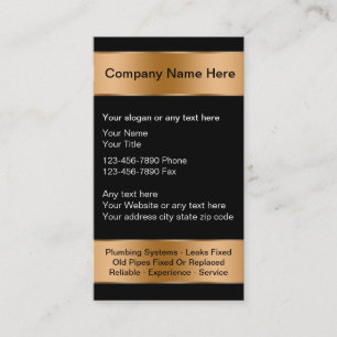 Cartes de visite pour entreprise de plomberie