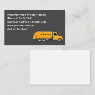 Cartes de visite pour entreprise de ramassage de d