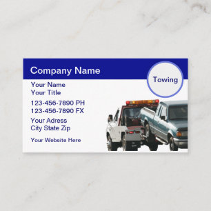 Cartes de visite pour entreprise de remorquage