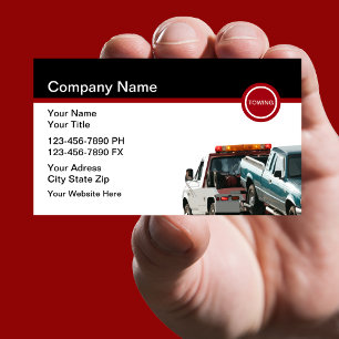 Cartes de visite pour entreprise de remorquage aut