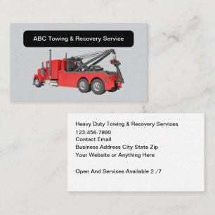 Cartes de visite pour entreprise de remorquage lou