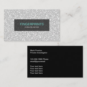 Cartes de visite pour entreprise de sécurité d'enq