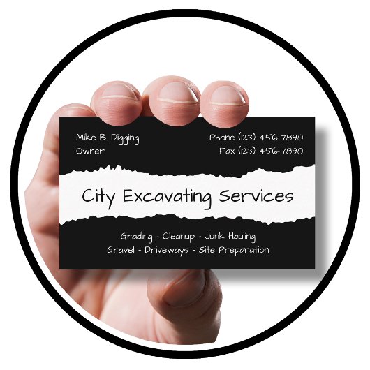 Cartes de visite pour entreprise de terrassement e