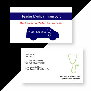 Cartes de visite pour entreprise de transport médi