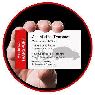 Cartes de visite pour entreprise de transport médi