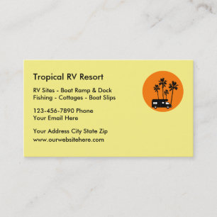Cartes de visite pour entreprise de voyage en camp