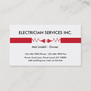 Cartes de visite pour entreprise d'électricien