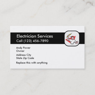 Cartes de visite pour entreprise d'électricien sim
