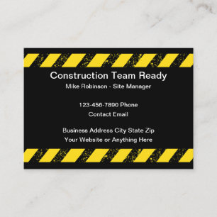 Cartes de visite pour équipe de construction