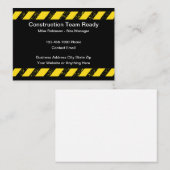 Cartes de visite pour équipe de construction (Devant / Derrière)