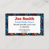 Cartes de visite pour expert en médias sociaux (Dos)