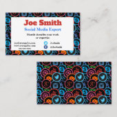 Cartes de visite pour expert en médias sociaux (Devant / Derrière)