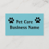 Cartes de visite pour garde d'animaux (Dos)