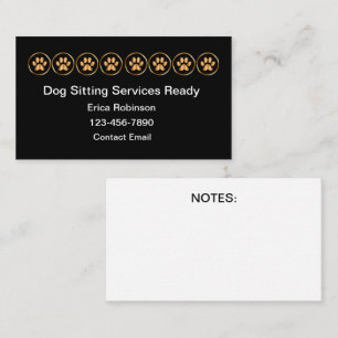 Cartes de visite pour garde de chiens élégantes et