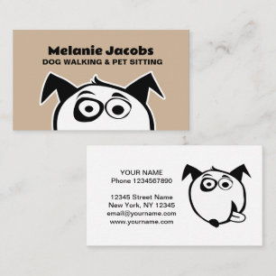 Cartes de visite pour garde, promenade et toiletta