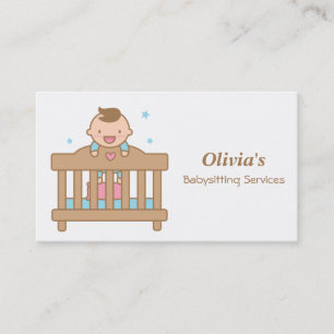 Cartes de visite pour garderie avec un bébé mignon