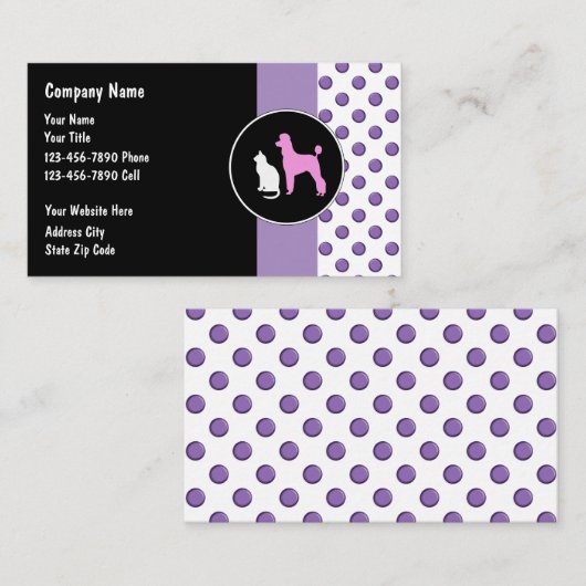 Cartes de visite pour gardien d'animaux (Devant / Derrière)