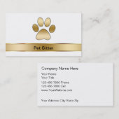 Cartes de visite pour gardien d'animaux (Devant / Derrière)
