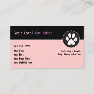 Cartes de visite pour gardien d'animaux
