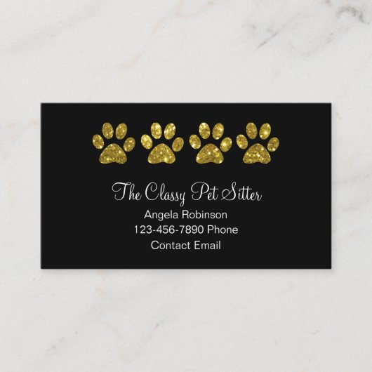 Cartes de visite pour gardien d'animaux de compagn (Devant)