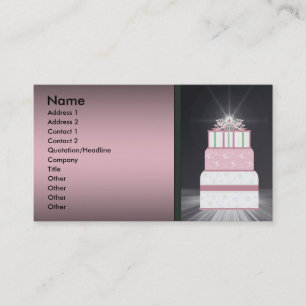 Cartes de visite pour gâteau de mariage rose et no