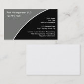 Cartes de visite pour gestion des risques (Devant / Derrière)