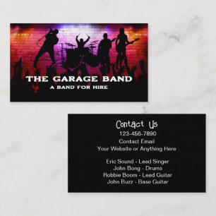 Cartes de visite pour groupe de musique à louer le