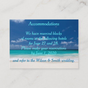 Cartes de visite pour hébergement de mariage sur l