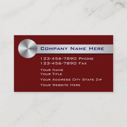Cartes de visite pour la construction (Devant)