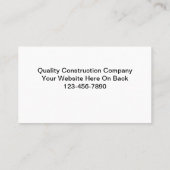 Cartes de visite pour la construction (Dos)