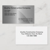 Cartes de visite pour la construction (Devant / Derrière)