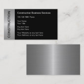 Cartes de visite pour la construction (Devant / Derrière)
