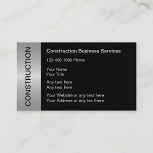 Cartes de visite pour la construction