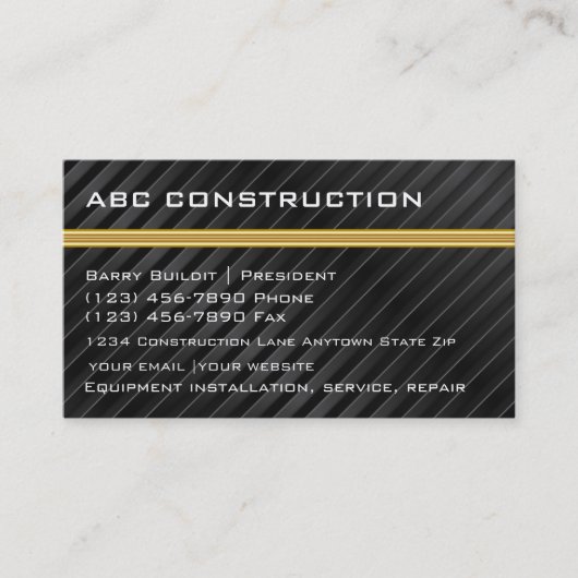 Cartes de visite pour la construction (Devant)