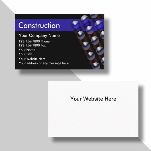 Cartes de visite pour la construction