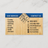 Cartes de visite pour la construction (Dos)