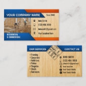 Cartes de visite pour la construction (Devant / Derrière)