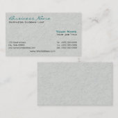 Cartes de visite pour la construction (Devant / Derrière)