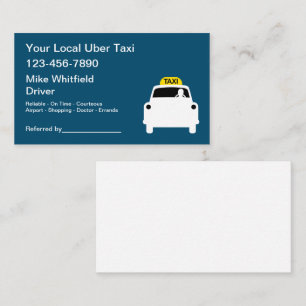 Cartes de visite pour la course Uber Taxi