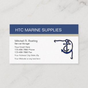 Cartes de visite pour la fourniture marine