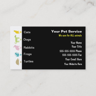 Cartes de visite pour la garde d'animaux