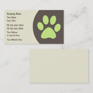 Cartes de visite pour la garde d'animaux