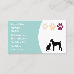 Cartes de visite pour la garde d'animaux