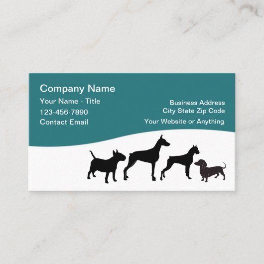 Cartes de visite pour la garde d'animaux de compag (Devant)