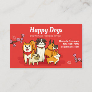 Cartes de Visite pour la Garderie de Chiens Happy