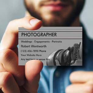 Cartes de visite pour la photographie design moder